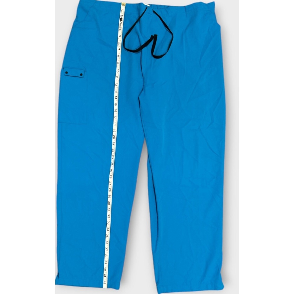 Wonder Wink Spread Good Cheer‎ Womens 3X Blue Scrub Pants Drawstring Style #5025 - Picture 2 of 8